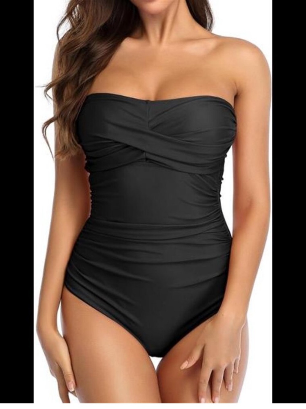NWT‎ Liz Claiborne Strapless Ruched One Piece Swimsuit Women’s SZ 16 in Black
